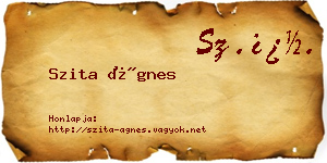 Szita Ágnes névjegykártya