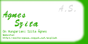 agnes szita business card